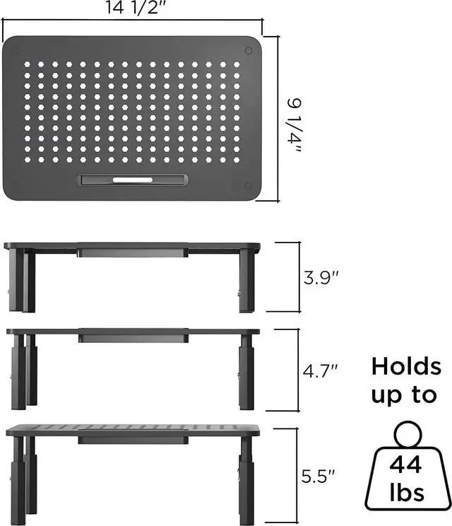 Alt view image 2 of 7 - Monitor Stand Riser - Upgraded for Faster Productivity - Anti-Skid HD Hexagonal Steel - Free Cable Ties - Computer Stand - Laptop Desktop Printer iMac (Simple)