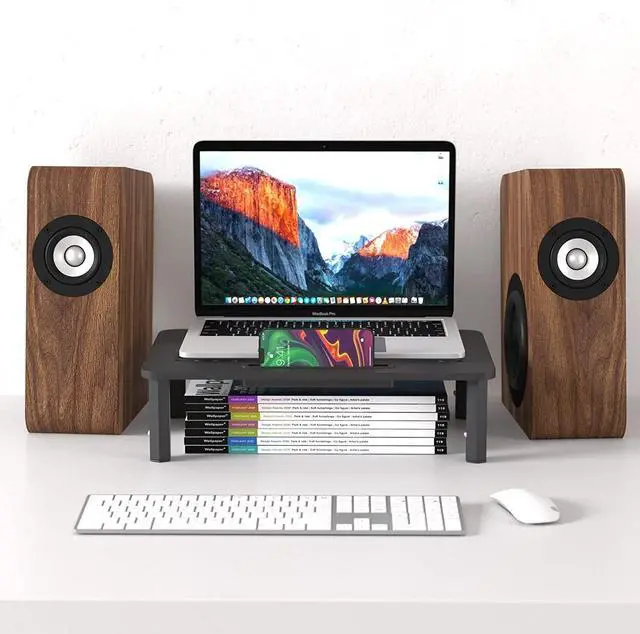 Alt view image 6 of 7 - Monitor Stand Riser - Upgraded for Faster Productivity - Anti-Skid HD Hexagonal Steel - Free Cable Ties - Computer Stand - Laptop Desktop Printer iMac (Simple)