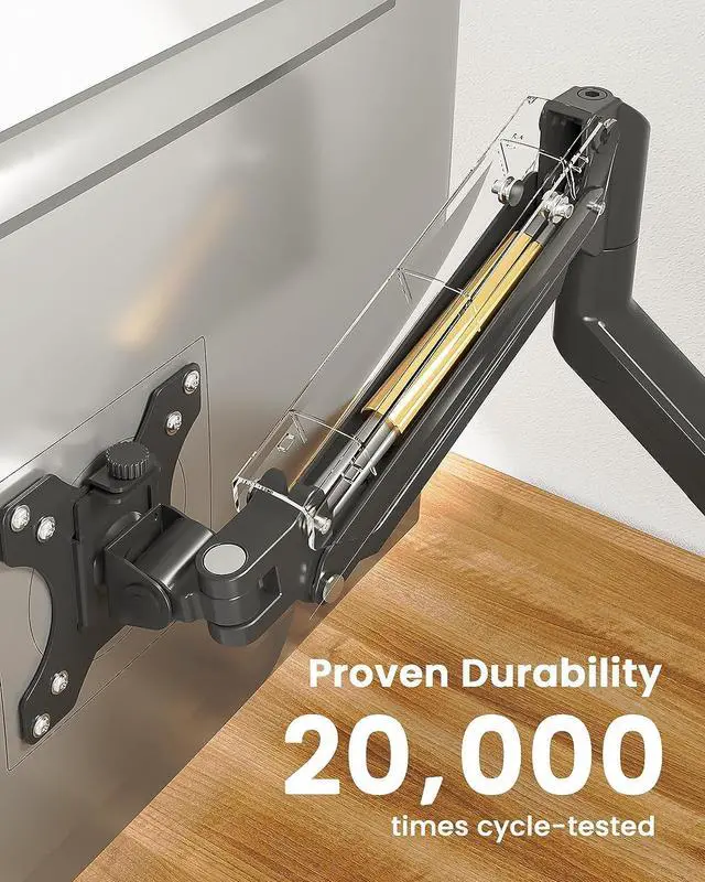 Alt view image 5 of 7 - ErGear Single Monitor Arm for 13-34 inch Screens, Adjustable Gas Spring Monitor Mount Holds up to 22 lbs, Computer Monitor Stand with VESA Mount, C-Clamp & Grommet Base, Max VESA 100x100mm,