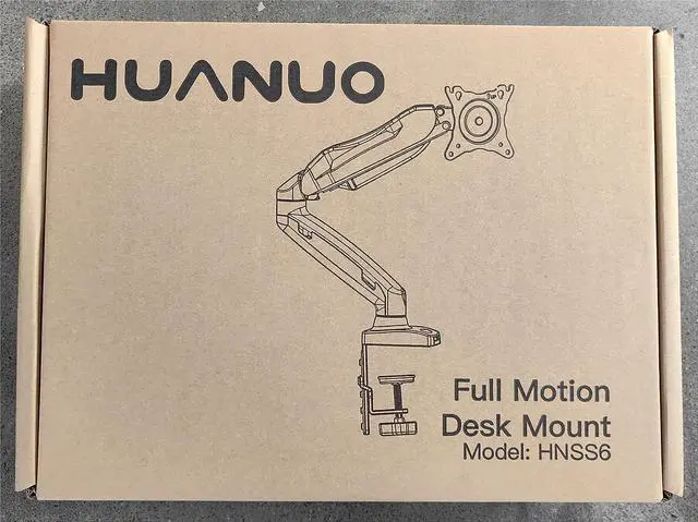 Alt view image 7 of 7 - HUANUO Single Monitor Mount, 13 to 32 Inch Gas Spring Monitor Arm, Adjustable Stand, Vesa Mount with Clamp and Grommet Base - Fits 4.4 to 19.8lbs LCD Computer Monitors