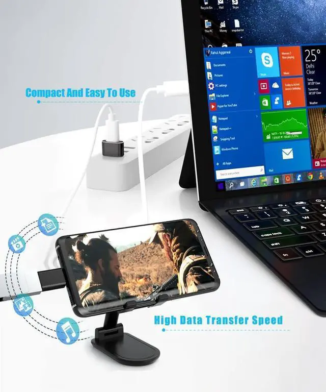 Alt view image 5 of 7 - 4Pack USB to USB C Adapter&Type C Male to 3.0 Female Charger Thunderbolt 4 to Type A OTG Converter for iPhone 16 15 14 Pro Max Plus Mouse Keyboard Galaxy S23 S24 MacBook  Watch CarPlay