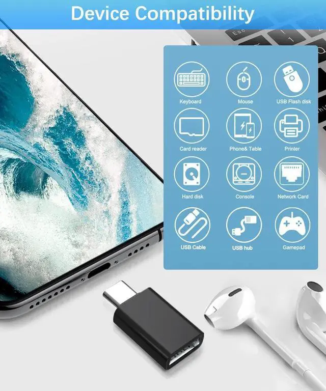 Alt view image 7 of 7 - 4Pack USB to USB C Adapter&Type C Male to 3.0 Female Charger Thunderbolt 4 to Type A OTG Converter for iPhone 16 15 14 Pro Max Plus Mouse Keyboard Galaxy S23 S24 MacBook  Watch CarPlay