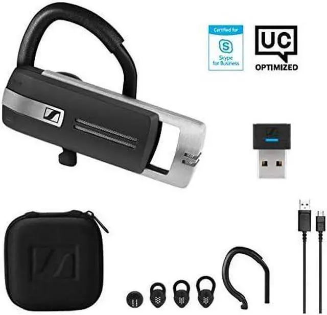 Alt view image 3 of 4 - Presence Grey UC (508342) - Dual Connectivity Single-Sided Bluetooth Headset for Mobile Device & Softphone/PC Connection with Carrying Case and USB Dongle (Black)