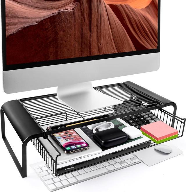 Computer Desktop Monitor Stand Laptop TV Display Screen Riser Shelf Black