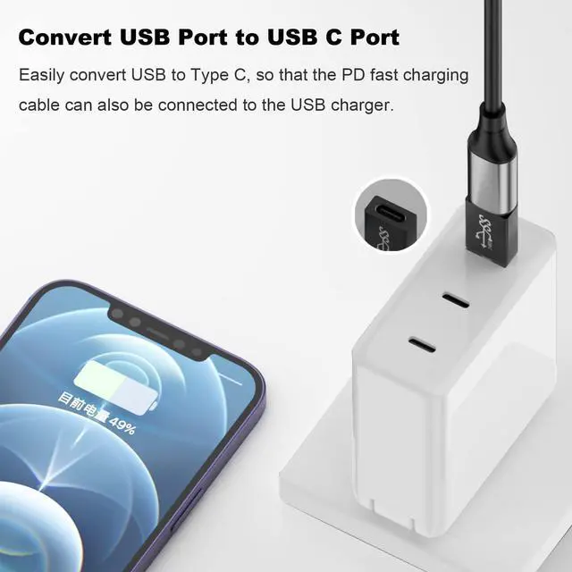 Alt view image 3 of 6 - USB C Adapter (8 Pack) USB C Male to USB Female Converter USB 3.0 Male to Type C Female Extender Connector