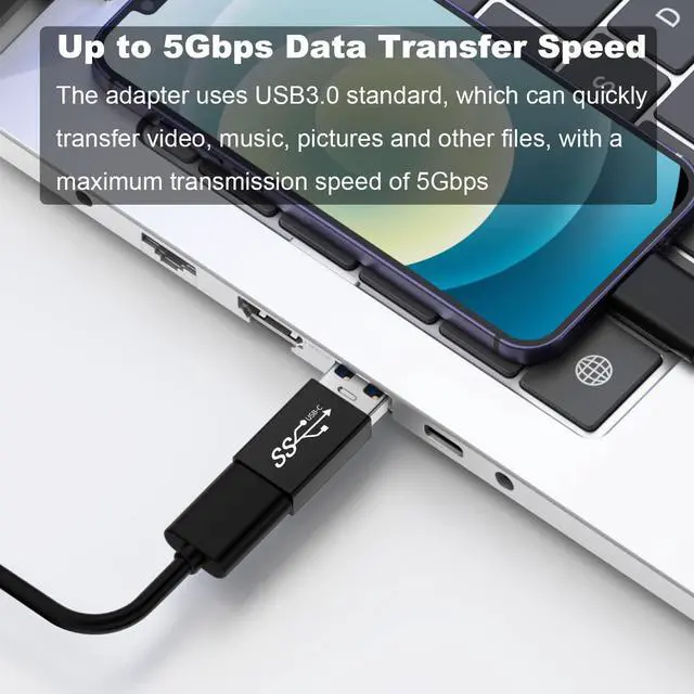 Alt view image 4 of 6 - USB C Adapter (8 Pack) USB C Male to USB Female Converter USB 3.0 Male to Type C Female Extender Connector