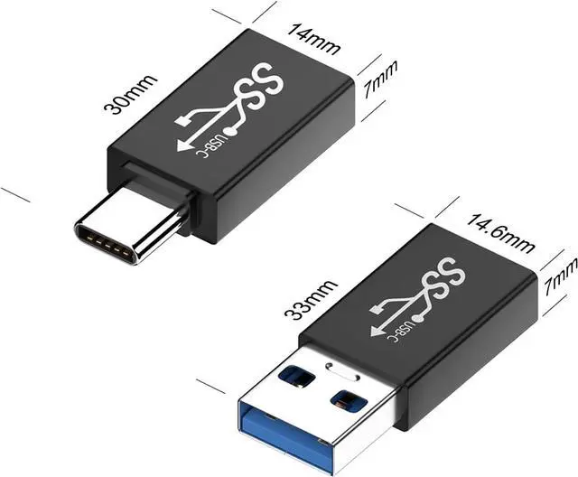 Alt view image 6 of 6 - USB C Adapter (8 Pack) USB C Male to USB Female Converter USB 3.0 Male to Type C Female Extender Connector
