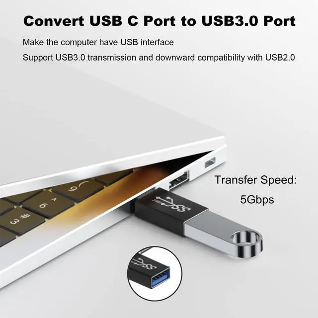 Alt view image 5 of 6 - USB C Adapter (8 Pack) USB C Male to USB Female Converter USB 3.0 Male to Type C Female Extender Connector