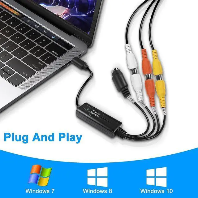 Alt view image 5 of 7 - RCA AV to USB C Converter Video Capture Card Adapter 1 Channel AV NTSC PAL Video S Video/Composite to USB Converter Video Audio RCA for Mobile Phone/PC