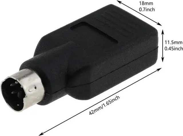 Alt view image 3 of 5 - USB to PS2 Adapter 2PCS Black USB Female to PS/2 Male Converter Adapter for Mouse Keyboard Black