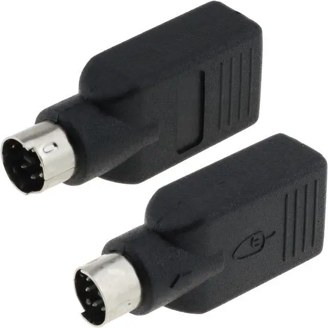 Alt view image 2 of 5 - USB to PS2 Adapter 2PCS Black USB Female to PS/2 Male Converter Adapter for Mouse Keyboard Black