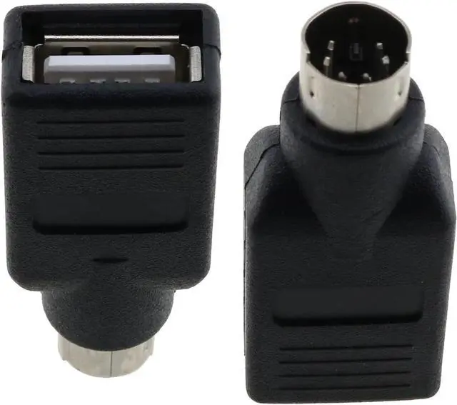 Alt view image 4 of 5 - USB to PS2 Adapter 2PCS Black USB Female to PS/2 Male Converter Adapter for Mouse Keyboard Black
