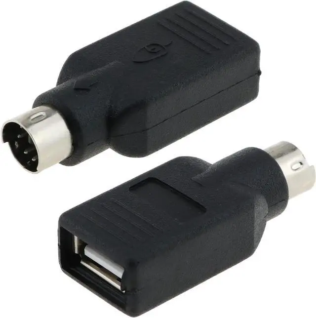 Main image of USB to PS2 Adapter 2PCS Black USB Female to PS/2 Male Converter Adapter for Mouse Keyboard Black
