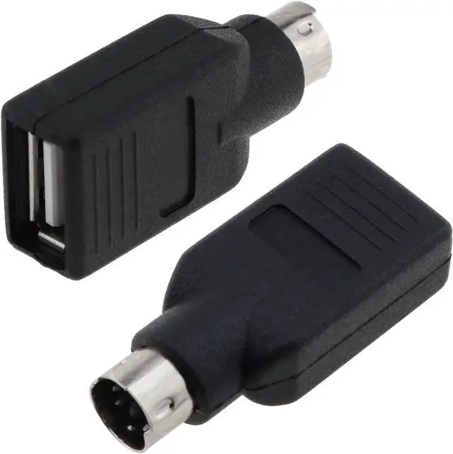 Alt view image 5 of 5 - USB to PS2 Adapter 2PCS Black USB Female to PS/2 Male Converter Adapter for Mouse Keyboard Black