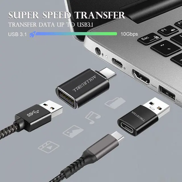 Alt view image 2 of 6 - [6 Pack] USB C to USB Adapter (3 Pack)&USB to USB C Adapter (3 Pack) [Aluminum Shell] SuperSpeed Data Transfer & Fast Charging for iPhone/PC/Samsung/iPad/Laptop/MacBook/etc