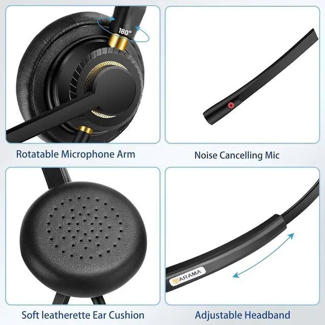 Alt view image 4 of 7 - USB Headset with Microphone Noise Cancelling & Audio Controls Ultra Comfort USB Headphone for Computer Laptop Pc Business Skype UC Webinar Call Center Office
