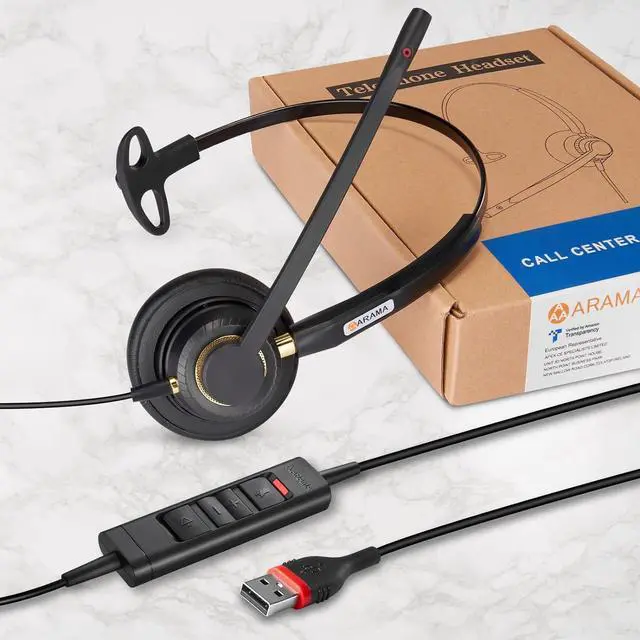 Alt view image 7 of 7 - USB Headset with Microphone Noise Cancelling & Audio Controls Ultra Comfort USB Headphone for Computer Laptop Pc Business Skype UC Webinar Call Center Office