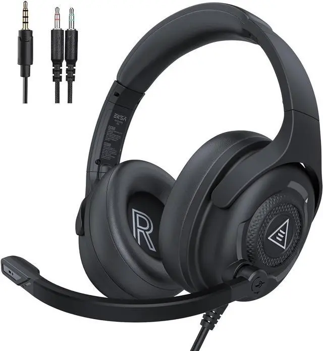 Main image of EKSA E4 AirComfy Headsets with Microphone Noise Cancelling, Over-Ear PC Headphones, Crystal Clear Surround Sound 263g Ultra Lightweight 3.5mm Wired Computer Headset for Laptop/PS4/PS5/Xbox/Switch
