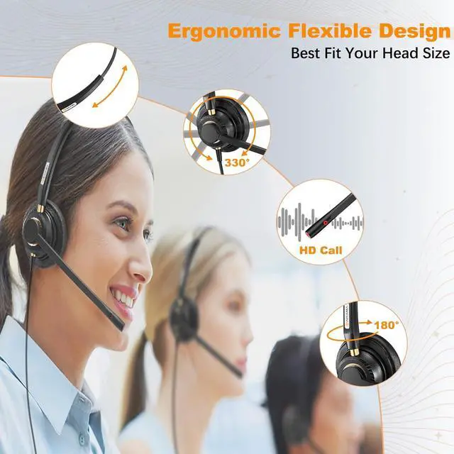 Alt view image 4 of 7 - USB Headset with Microphone Noise Cancelling & Audio Controls Single Ear (Monaural) Ultra Comfort USB Headset with Mic for Pc Computer Laptop Business Skype UC Webinar Call Center Office