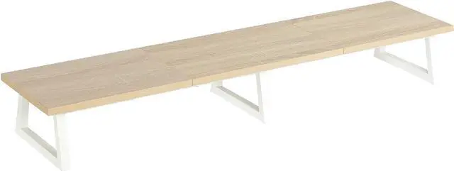 Main image of TEAMIX 42 inch Large Dual Monitor Riser, Extra Long Monitor Stand Riser Wide TV Stand Riser Monitor Stand for 2 Monitors Wood & Steel Desktop Riser Desk Organization Home Office (Maple, 42 inch)
