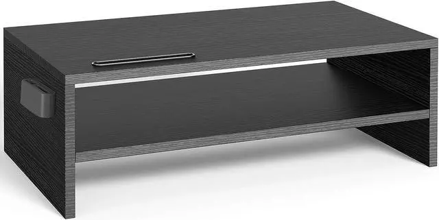 Main image of Monitor Stand Monitor Riser Wood 2 Tiers Desk Organizer Stand with Cellphone Holder Laptop Printer Stand with Cable Management