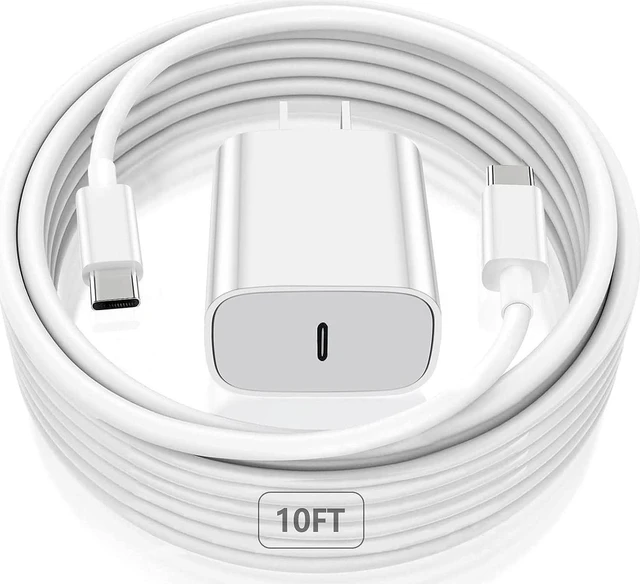 Main image of iPad Pro Charger 20W USB C Fast Charger with 10FT Long Fast Charging Cord for iPad Pro 12.9 5th/4th/3rd 11 inch 3rd/2nd 13 inch M4 iPAD Air 5th/4th Generation/13/11 M3 M2 iPad 10th/11th(A16) Mini A17