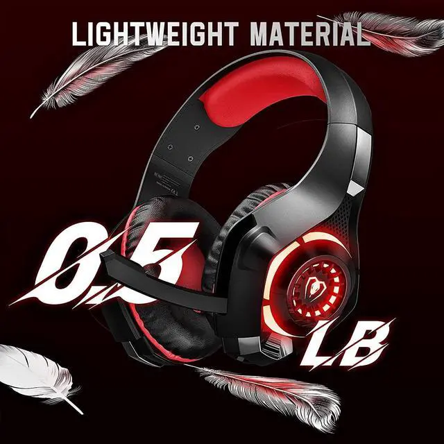 Alt view image 5 of 6 - Gaming Headset for PS4, PS5, PC, Xbox One, Over-Ear Gaming Headphones with Noise Cancelling Mic, Premium Stereo, Lightweight Comfortable Earmuffs for Switch Laptop Mobile