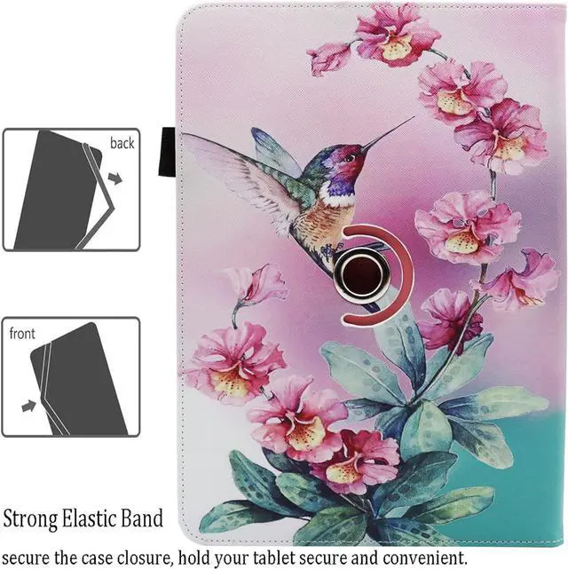 Alt view image 3 of 6 - Universal Rotating Tablet Case for 7 8 Inch Android Tablet 360 Degree Rotating PU Leather Stand Case for 7 8 and All 7.0-8.5 Inch Tablet Bird