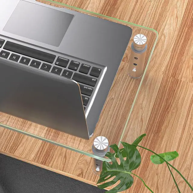 Alt view image 2 of 7 - Hemudu Monitor Stand -3 Adjustable Height Monitor Riser, Computer Monitor Stand, Desktop Organizer, Monitor Stand Riser for PC, Computer, Laptop Clear