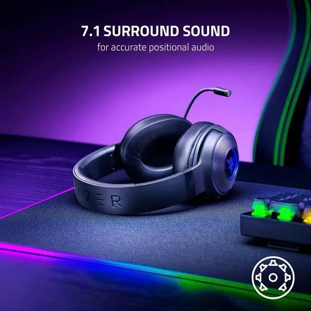 Alt view image 6 of 7 - V3 X Wired USB Gaming Headset: Lightweight Build - Triforce 40mm Drivers - HyperClear Cardioid Mic - 7.1 Surround Sound - Chroma RGB Lighting - Black