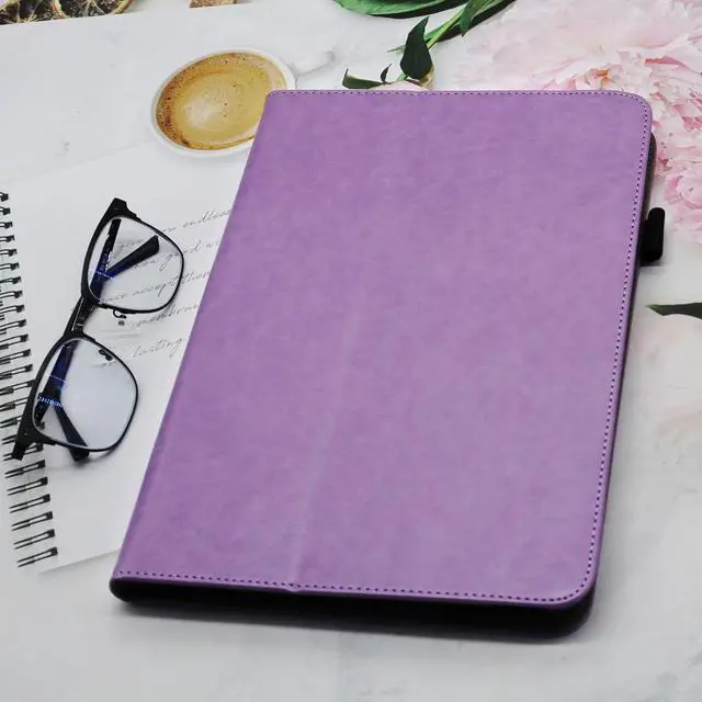 Alt view image 7 of 7 - Universal 10 Inch Tablet Case Universal 10.1 Inch Tablet Case Protective Folio Stand Android Case for 9.6-10.5 Inch Tablet with Hand Strap and Cards Slots Purple
