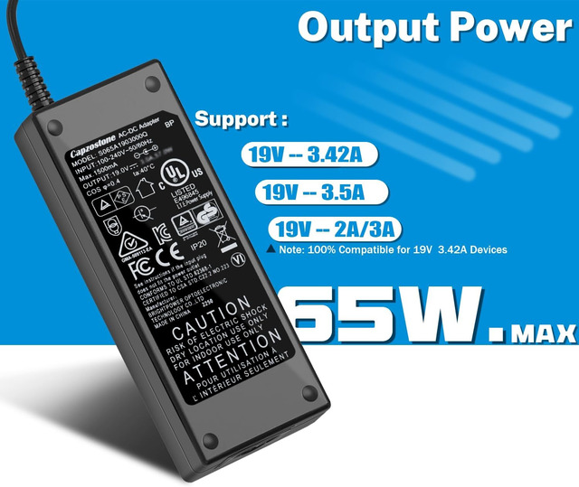 thumbnail image 2 of Lot Of 7 AC Adapters For Intel NUC7i5BNH & NUC7i5BNK – 65W Mini PC Power Supply With Cord 2 of 6