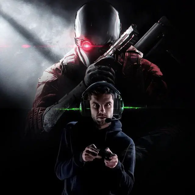 Alt view image 7 of 7 - EKSA StarEngine Pro USB Gaming Headset - 7.1 Surround Sound for PC PS4 PS5 Xbox One, Over Ear Computer Headphones with Noise Cancelling Mic, Dual Chamber Driver, Game/Muisc Mode, Led Wired Headphones