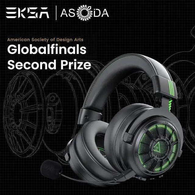 Alt view image 6 of 7 - EKSA StarEngine Pro USB Gaming Headset - 7.1 Surround Sound for PC PS4 PS5 Xbox One, Over Ear Computer Headphones with Noise Cancelling Mic, Dual Chamber Driver, Game/Muisc Mode, Led Wired Headphones