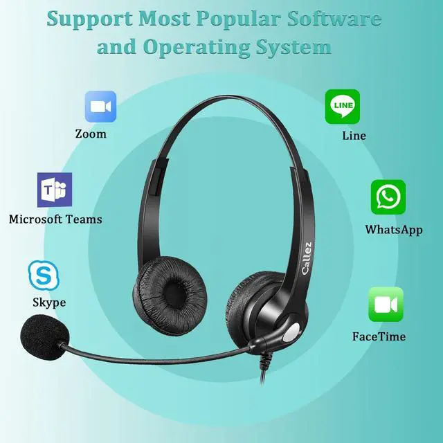 Alt view image 5 of 7 - 3.5mm Headset with Microphone Noise Cancelling for Cell Phone PC Laptop Stereo Computer Headphones for iPhone  Mac Call Center Office Skype in-line Control Clear Chat