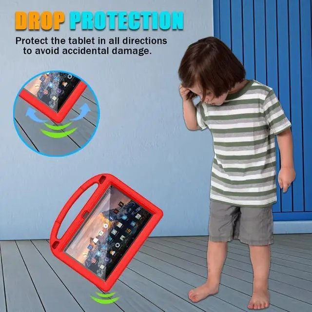 Alt view image 3 of 6 - Tablet Case for 10.1in Tablets(Only 2023/2021 Released 13/11th Gen Models) Not Suitable for Onn iPad 10.1 inch Tablets Shockproof 10.1 Kids Case with Screen Protector Handle Stand -Red