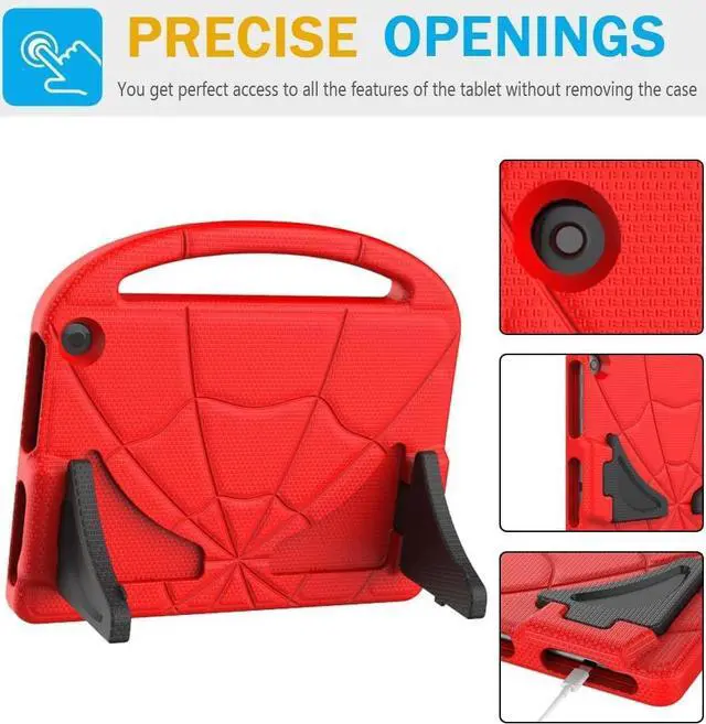 Alt view image 5 of 6 - Tablet Case for 10.1in Tablets(Only 2023/2021 Released 13/11th Gen Models) Not Suitable for Onn iPad 10.1 inch Tablets Shockproof 10.1 Kids Case with Screen Protector Handle Stand -Red