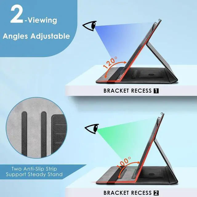 Alt view image 5 of 7 - Universal 10 inch Tablet Case 10.1 inch Android Tablet Cover Shell for 10.1 inch Tablet Leather Protective Cover 2-Angle Viewing with 3 Card Slots