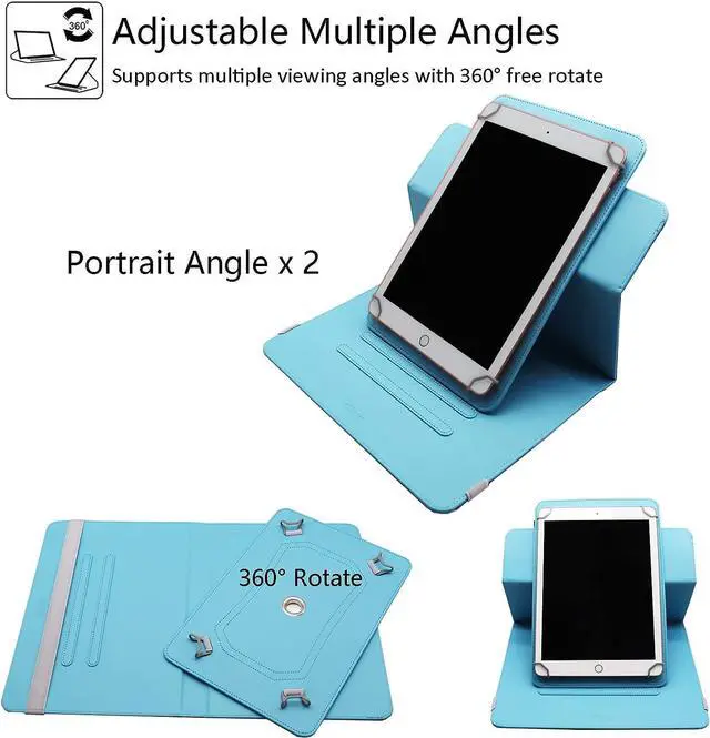 Alt view image 5 of 6 - Universal 7 8 Inch Android Tablet Case PU Leather 360 Degree Rotating Multi-Angle Viewing Stand Case Cover for 7.0 8.0 and All 7.0-8.5 Inch Tablet Shiny Butterfly