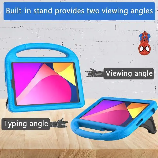 Alt view image 3 of 7 - TCL Tab 8 LE Case for Kids(Model: 9137W 2023 Released) Lightweight Shockproof Kids Friendly Cover with Handle Kickstand for TCL Tab 8 LE Model: 9137W/ TCL Tab 8 WiFi Model: 9132X - Blue