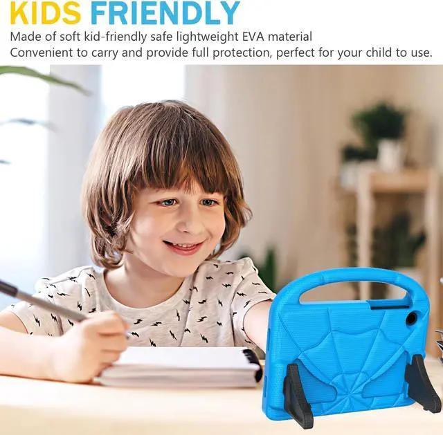 Alt view image 5 of 7 - TCL Tab 8 LE Case for Kids(Model: 9137W 2023 Released) Lightweight Shockproof Kids Friendly Cover with Handle Kickstand for TCL Tab 8 LE Model: 9137W/ TCL Tab 8 WiFi Model: 9132X - Blue