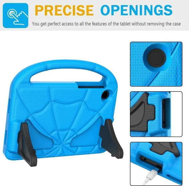 Alt view image 7 of 7 - TCL Tab 8 LE Case for Kids(Model: 9137W 2023 Released) Lightweight Shockproof Kids Friendly Cover with Handle Kickstand for TCL Tab 8 LE Model: 9137W/ TCL Tab 8 WiFi Model: 9132X - Blue