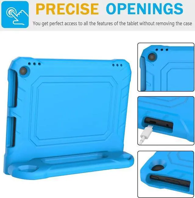 Alt view image 6 of 7 - Fire HD 10 & Fire HD 10 Plus Tablet Case for Kids (13th/11th Generation 2023/2021 Release) Lightweight Shockproof Case Built-in Screen Protector with Handle Stand Not fit iPad - Blue