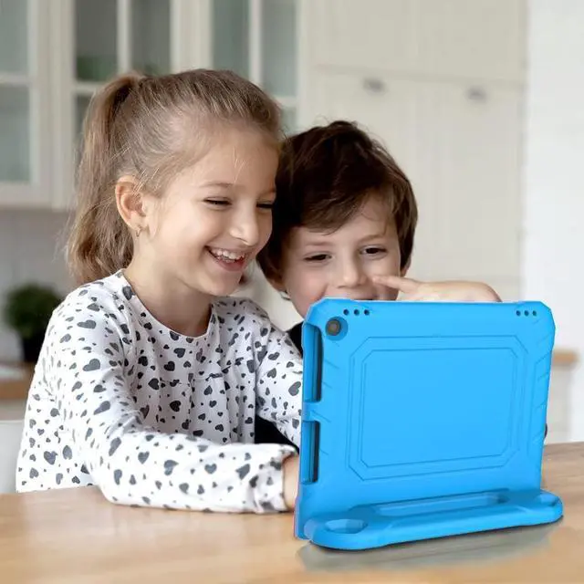 Alt view image 7 of 7 - Fire HD 10 & Fire HD 10 Plus Tablet Case for Kids (13th/11th Generation 2023/2021 Release) Lightweight Shockproof Case Built-in Screen Protector with Handle Stand Not fit iPad - Blue