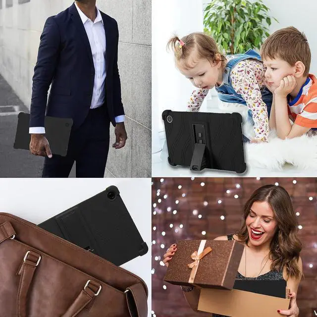 Alt view image 7 of 7 - for TCL Tab 8 LE Case Kids 8.0 Inch (9137W/9132X) Soft Silicone with Adjustable PC Stand TCL Tab 8 Wifi/8V/8 Plus Case (Black)