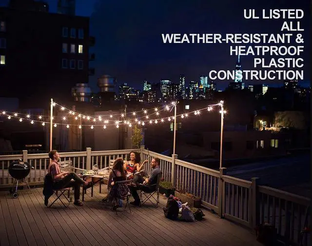 Alt view image 6 of 7 - Lampat String Lights, LED 25 Light Bulbs 25Ft G40 Globe String Lights with Bulbs for Indoor/Outdoor Commercial Decor