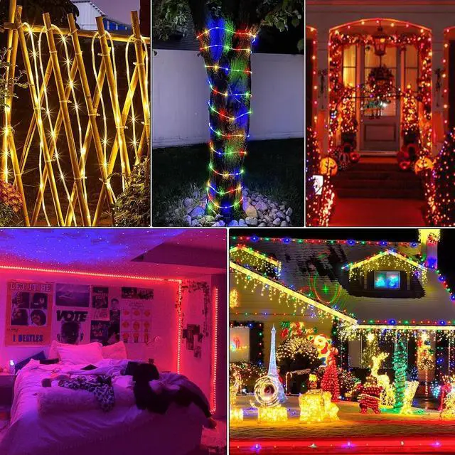 Alt view image 6 of 7 - 99Ft LED Rope Lights Outdoor, 18 Colors Changing Fairy String Light Plug in with Remote, IP68 Waterproof 300 LEDs Multicolor Twinkle Christmas Lights for Bedroom Patio Halloween Holiday Decor