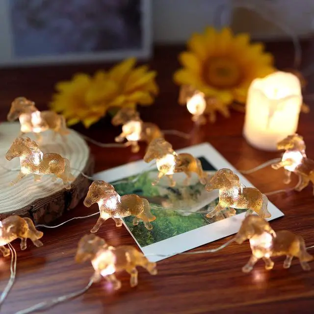 Alt view image 6 of 7 - Horse Fairy String Lights Pony Cute Decorative Lights 20 LEDs Night Light