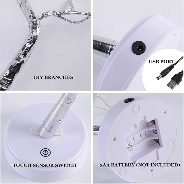 Alt view image 5 of 7 - OURBAOFU 20'' 108LED Fairy Sparkly Tree Lamp with Remote Control