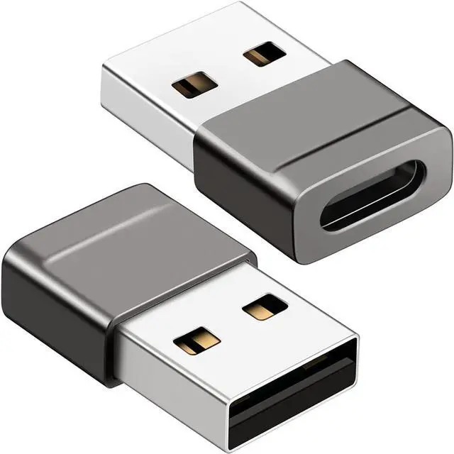 Main image of - Pack of 2 USB C to USB Adapter - Travel Essentials USB C Female to USB Male Adapter Cable Converter - 2.0 Amps High Speed Data Transfer - Compatible with iPhone iPad Google Pixel Samsung